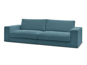 Canapé droit fixe BOBOCHIC LEONARD 3 places Tissu bleu