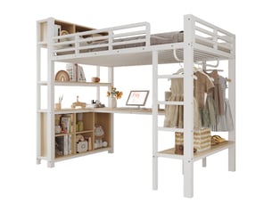 Lit mezzanine 90x200 cm <strong>MODENUIT </strong>  <strong></strong> coloris blanc