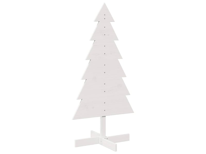  Arbre de noël, sapin de noël en bois pour décoration blanc 120 cm pin massif  - Conforama A