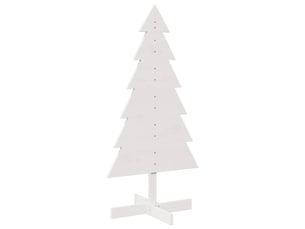 Arbre de noël, sapin de noël en bois pour décoration blanc 120 cm pin massif