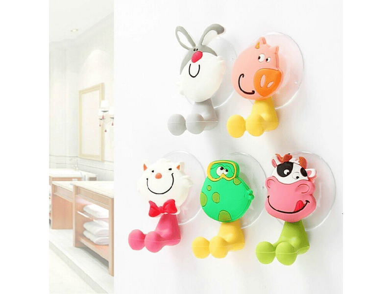  5 pcs animaux support pour brosses à dents, anti-bactérien à dents titulaire couverture de tasse d'aspiration avec ventouse 7.5*4cm  - Conforama C