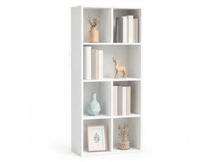 Bibliotheque coloris  blanc 6 étagère(s) DESVIAE  - 29.2 cm x 118 cm
