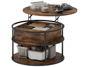Table basse rond(e) coloris marron <strong>HAUSS SPOLE</strong> <strong></strong> - 80 cmx80 cm