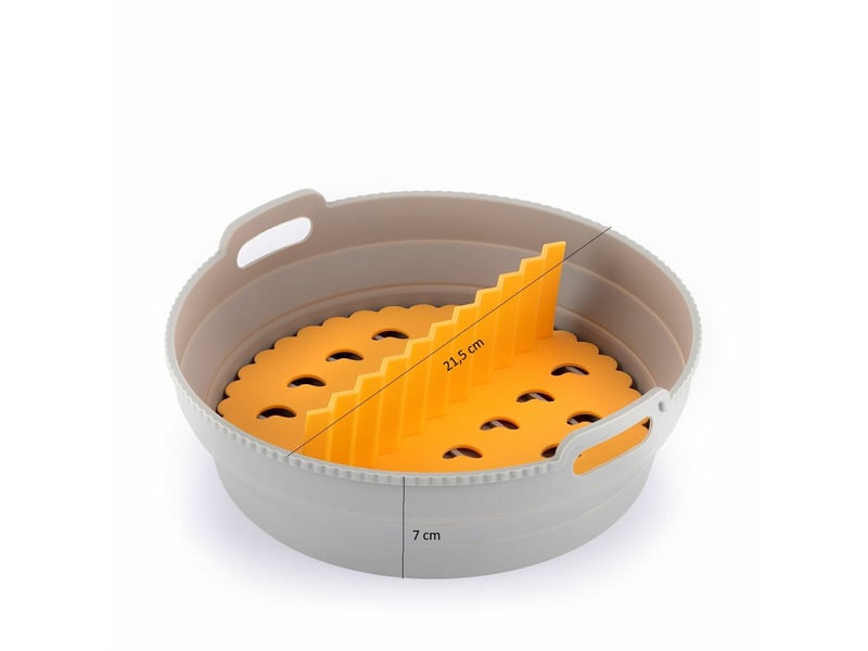  Lot de paniers pliables en silicone avec poignées et séparateurs pour friteuse à air innovagoods (3 unités)  - Conforama C