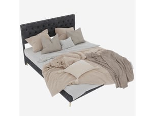 Lit 2 places 140x200 cm REDOM coloris gris