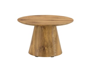 Table basse ronde 60x60x35 cm, table d'appoint, pour salon, balcon, chambre, plateau 2,5 cm, 120 kg, mdf, couleur bois