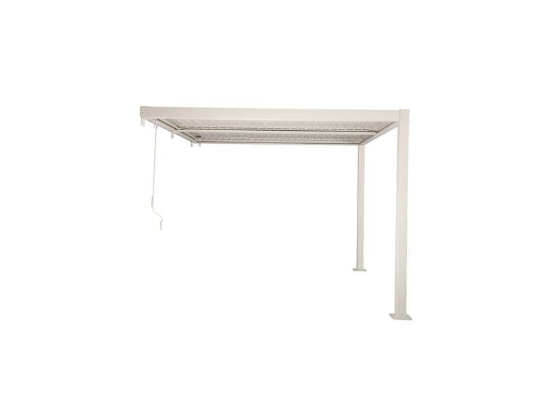  Pergola bioclimatique aluminium adossée lames orientables 3x3m palace beige  - Conforama C