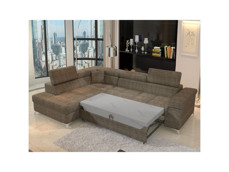  Canapé d'angle convertible palazzo 4 places beige – angle gauche avec 1 coussin  - Conforama B