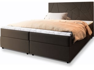 Lit avec rangement 140x200 cm <strong>MASSENO</strong>  <strong></strong> coloris marron