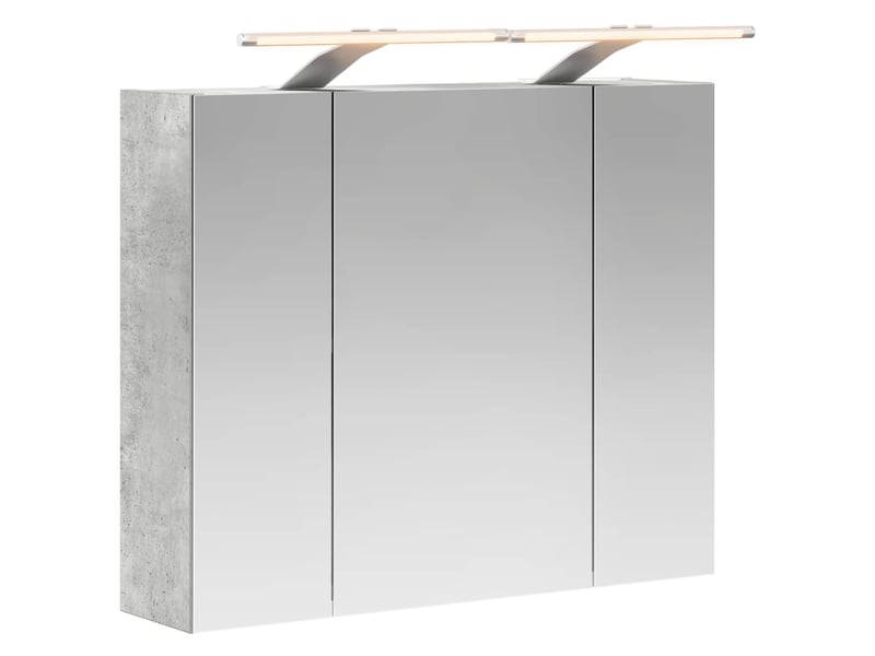 Amoire de salle de bain, meuble de salle de bain avec miroir gris béton shl9957 - Conforama A