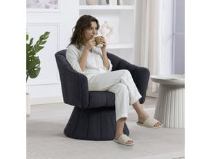 Fauteuil pivotant ergonomique - 360° - rembourrage épais - dossier enveloppant - velours côtelé