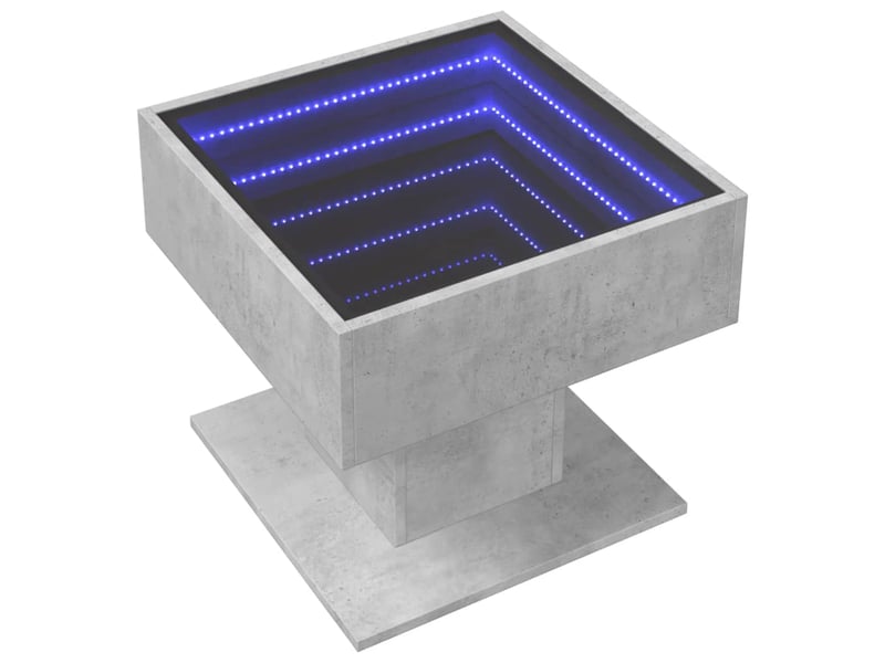  Table basse - table de salon - table à thé avec led gris béton 50x50x45 cm bois d'ingénierie  - Conforama C