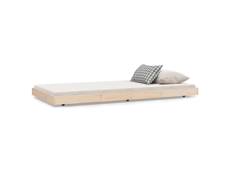  Lit simple- lit adulte -  cadre de lit sans matelas 90x190 cm bois de pin massif  - Conforama A