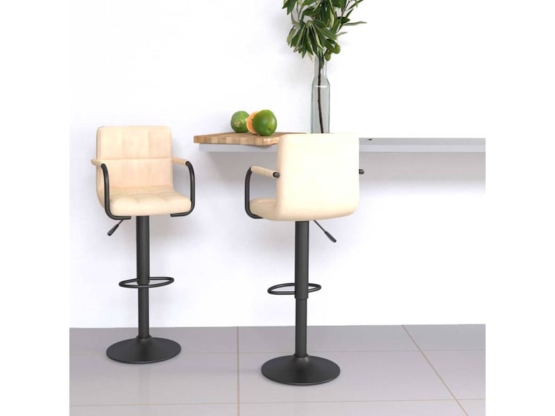  Lot de 2 tabouret de bar, chaise de bar crème velours shl59419  - Conforama B