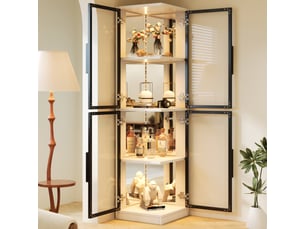 Vitrine coloris blanc 4 étagère(s) <strong>KORFEE</strong> <strong></strong> - 41 cmx44 cm