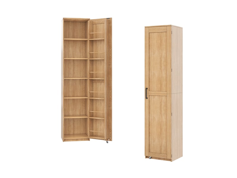  Colonne de rangement 40x40x183 cm avec étagères réglables, rangements de porte et meuble cuisine salle de bain mdf naturel OMNIGLINT TRADING LTD - Conforama A