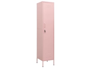 Armoire à casier, rangement de bureau rose 35x46x180 cm acier