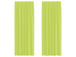 Lot de 2 rideaux en voile, voilages à œillets vert pomme cf44283