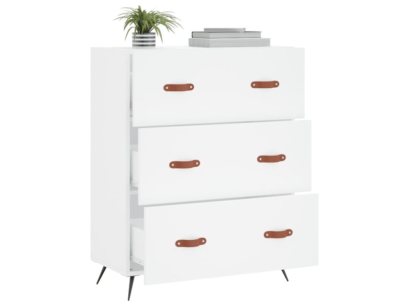  Commode chambre adulte, armoire à tiroirs blanc 69,5x34x90 cm bois d'ingénierie  - Conforama D