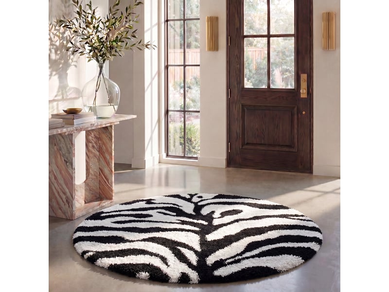  Tapis en polypropylène blancnoir, 91 cm  - Conforama B
