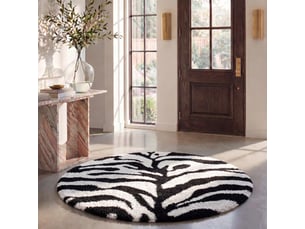 Tapis en polypropylène blancnoir, 91 cm