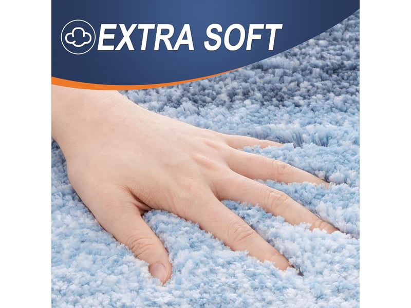  Tapis de bain en microfibre antidérapant - 24 x 36 pouces - bleu  - Conforama C