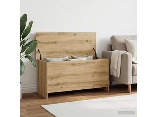 Coffre de rangement, boîte de rangement de rangement chêne artisanal 100x40x50 cm
