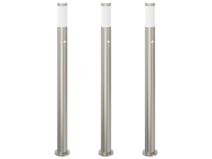 Lot de 3 borne lumineuse avec détecteur 110 cm acier inoxydable ip44 shl88776