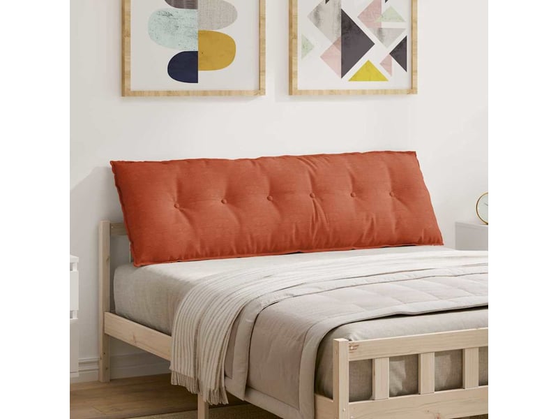 Coussin de dos, coussin de dossier rouge orange 160 x 50 cm tissu en velours côtelé cf55011 - Conforama B