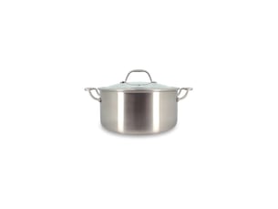 Faitout triply 24cm acier inoxydable couvercle verre menastyl