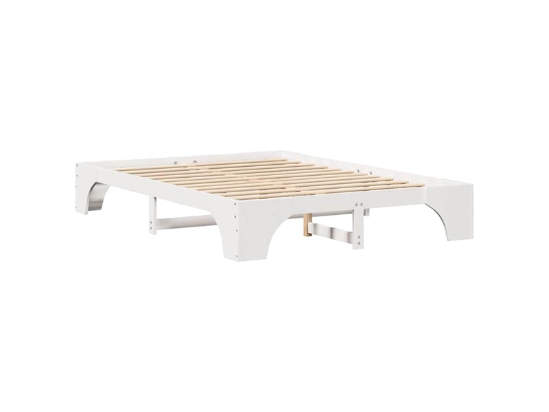  Lit double- lit adulte -  cadre de lit blanc 150 x 200 cm pin massif  - Conforama C