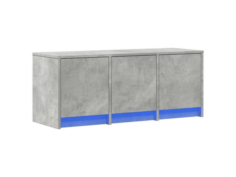  Meuble tv - banc tv - meuble de rangement avec led gris béton 97x34x40 cm bois d'ingénierie  - Conforama E