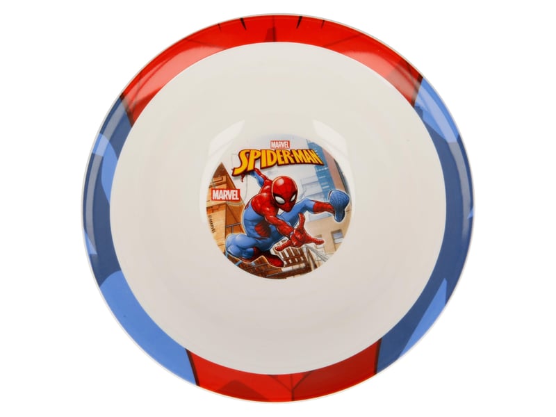 Stor lot de 3 bonbonnières dans une boîte cadeau. (bol, assiette à dessert, tasse) spiderman streets - Conforama D