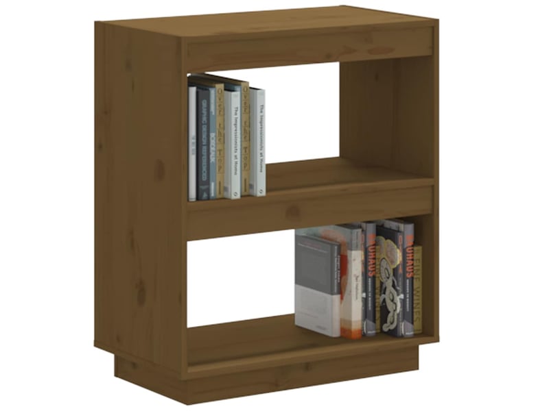  Bibliothèque, meuble de rangement salon marron miel 60x35x71 cm bois de pin massif  - Conforama D