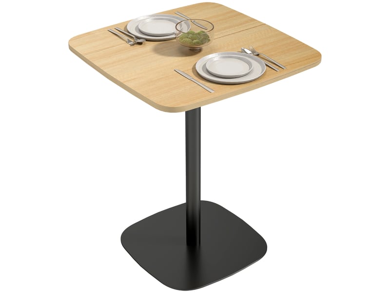  Table à manger carrée 2 personnes plateau mdf et pied acier 60 x 60 x 75 cm  - Conforama A
