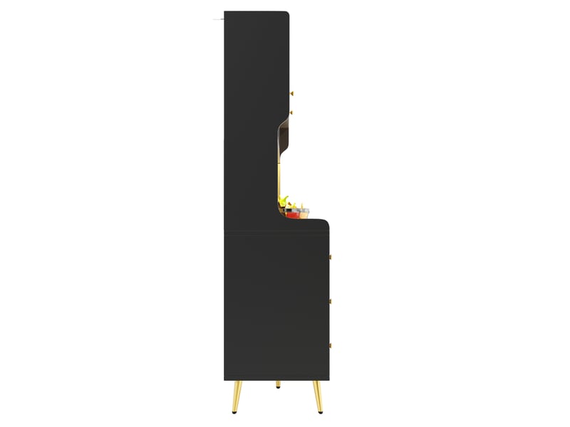  Buffet de cuisine haut 145x39x171 cm, armoire étroite avec rangement mixte, tiroir et portes battantes, idéal pour petits espaces et couloirs  - Conforama W