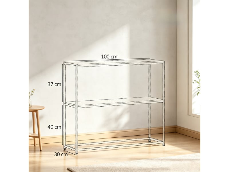  Console moderne en acier à 2 niveaux, table d’entrée pour couloir et salon  - Conforama C