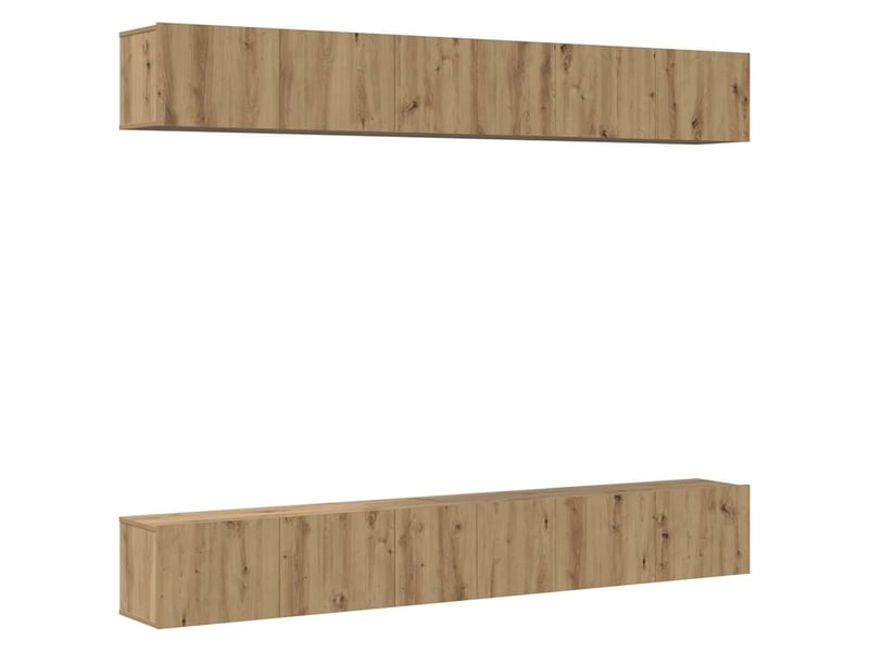  Ensemble meuble tv - banc tv - meuble de rangement 6 pcs chêne artisanal bois d'ingénierie  - Conforama A