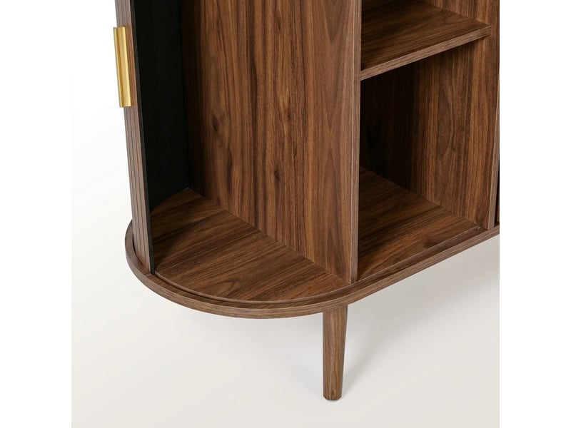  Buffet noyer 150 cm avec portes coulissantes, meuble de rangement salle à manger  - Conforama E