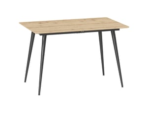 Table à manger extensible 120 à 160 x 75 cm en mdf, acier, jusqu’à 8 personnes