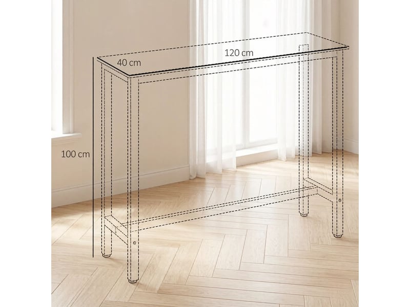  Table à manger style moderne format compact table haute fonctionnel  - Conforama C