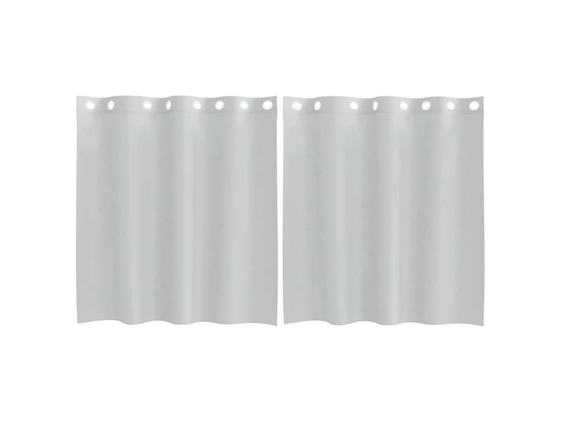  Lot de 2 rideaux en voile, voilages avec œillets gris clair 140x140 cm cf44357  - Conforama A