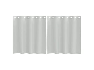 Lot de 2 rideaux en voile, voilages avec œillets gris clair 140x140 cm cf44357