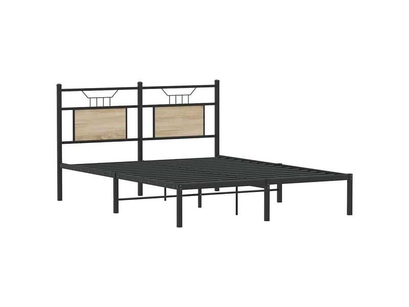  Lit double- lit adulte -  cadre de lit sans matelas chêne sonoma 150x200 cm  - Conforama D