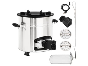 Poêle à bois avec ventilateur usb argenté 35,5x26x28 cm inox