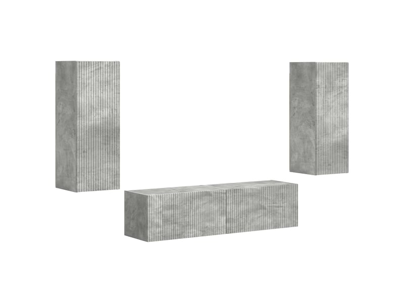  Ensemble meuble tv - banc tv - meuble de rangement 2 pcs gris béton bois d'ingénierie  - Conforama A