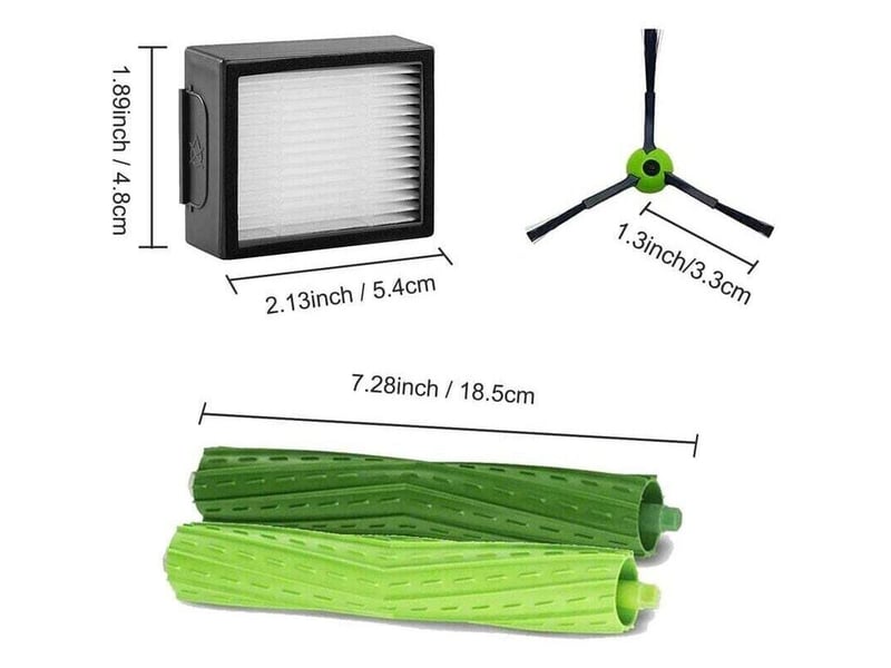  Enowelir accessoires de rechange pour aspirateur robot - 1 brosse à rouleau, 1 roue pivotante, 4 filtres, 4 brosses latérales  - Conforama B
