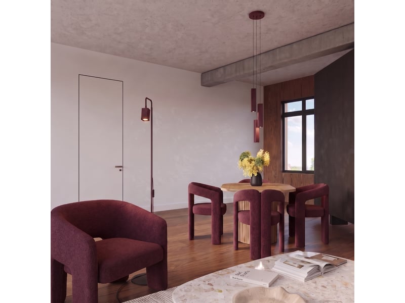 Lampadaire rayo 1 bordeaux aluminium moderne 160x30x30cm SL.3230 - Conforama C