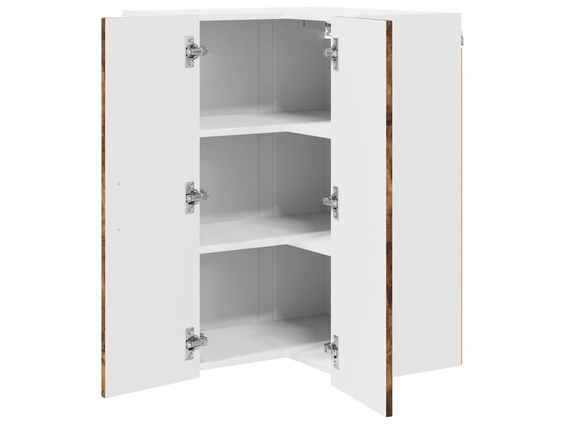 Meuble mural de cuisine, armoire d'angle cuisine lucca chêne fumé 57x57x80cm - Conforama E
