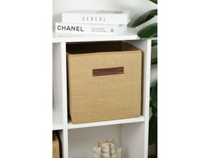 Boîte de rangement en jute naturel - l 30 × p 30 × h 30 cm